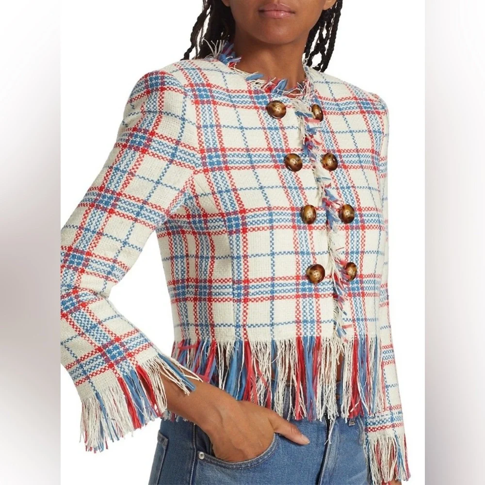 NWOT Veronica Beard Marlton Tweed Jacket Size Red White Blue Size 16 - Picture 10 of 16